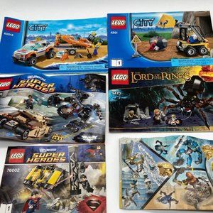 6 Lego City DC Universe Super Heroes Lord of The Rings Instruction Booklets